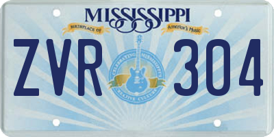MS license plate ZVR304