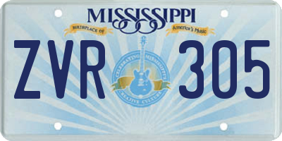 MS license plate ZVR305