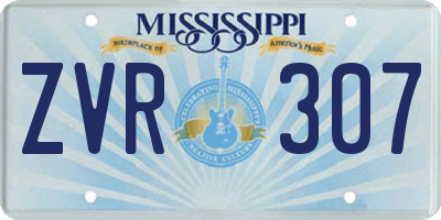 MS license plate ZVR307