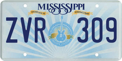 MS license plate ZVR309