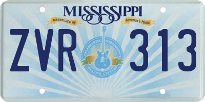 MS license plate ZVR313