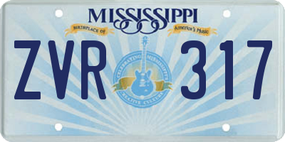 MS license plate ZVR317