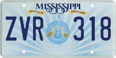 MS license plate ZVR318