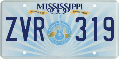 MS license plate ZVR319