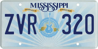 MS license plate ZVR320