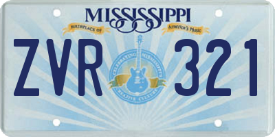 MS license plate ZVR321