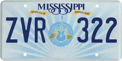 MS license plate ZVR322
