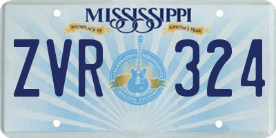 MS license plate ZVR324