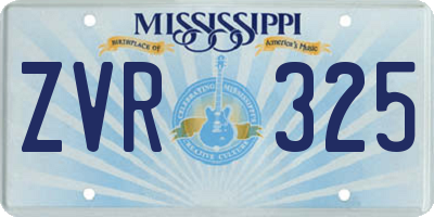 MS license plate ZVR325