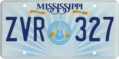 MS license plate ZVR327