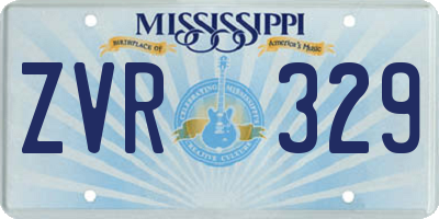 MS license plate ZVR329