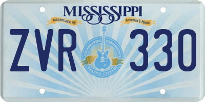 MS license plate ZVR330