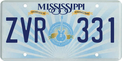 MS license plate ZVR331