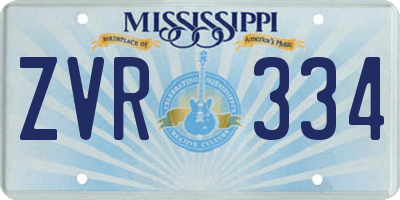 MS license plate ZVR334