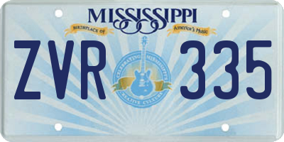 MS license plate ZVR335