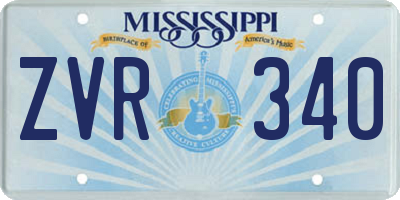 MS license plate ZVR340