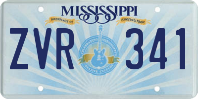 MS license plate ZVR341