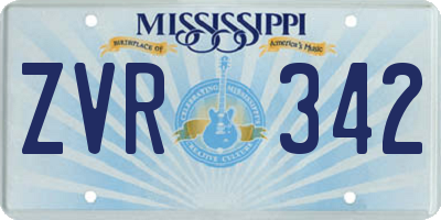 MS license plate ZVR342
