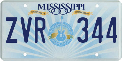 MS license plate ZVR344
