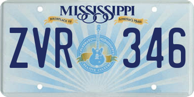 MS license plate ZVR346