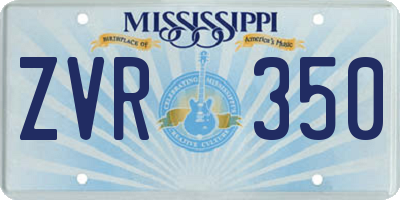 MS license plate ZVR350