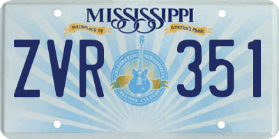MS license plate ZVR351