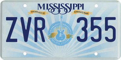 MS license plate ZVR355