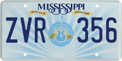 MS license plate ZVR356