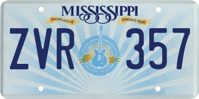 MS license plate ZVR357