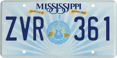 MS license plate ZVR361
