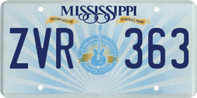 MS license plate ZVR363
