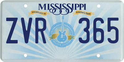 MS license plate ZVR365