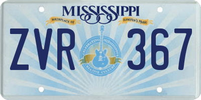 MS license plate ZVR367
