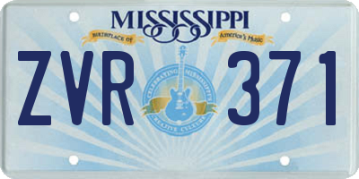 MS license plate ZVR371