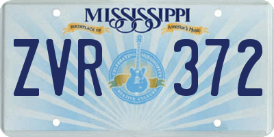 MS license plate ZVR372