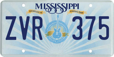 MS license plate ZVR375