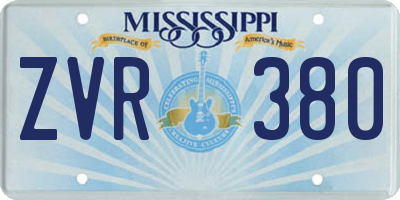 MS license plate ZVR380