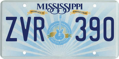 MS license plate ZVR390