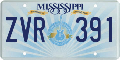 MS license plate ZVR391