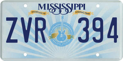 MS license plate ZVR394