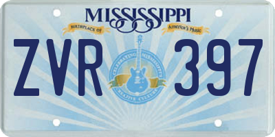 MS license plate ZVR397