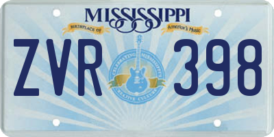 MS license plate ZVR398