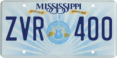 MS license plate ZVR400
