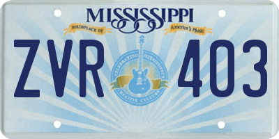 MS license plate ZVR403