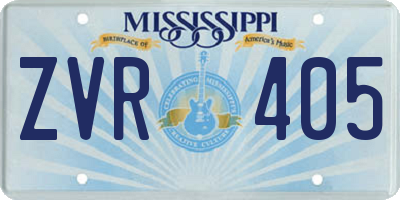 MS license plate ZVR405