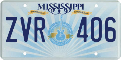 MS license plate ZVR406