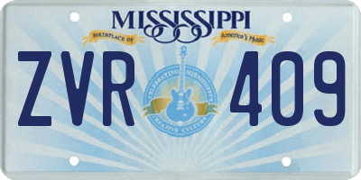 MS license plate ZVR409