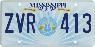 MS license plate ZVR413