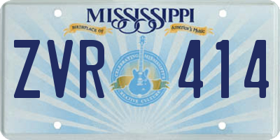 MS license plate ZVR414