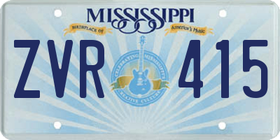MS license plate ZVR415